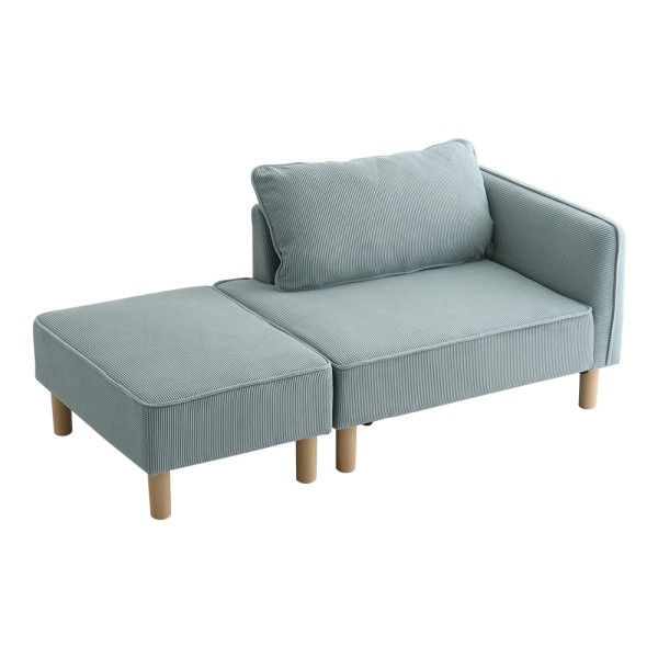 コーデュロイ カウチソファ オットマンセット コンパクトソファ 脚付 ローハイ兼用 組合せレイアウト フロア リビングチェア