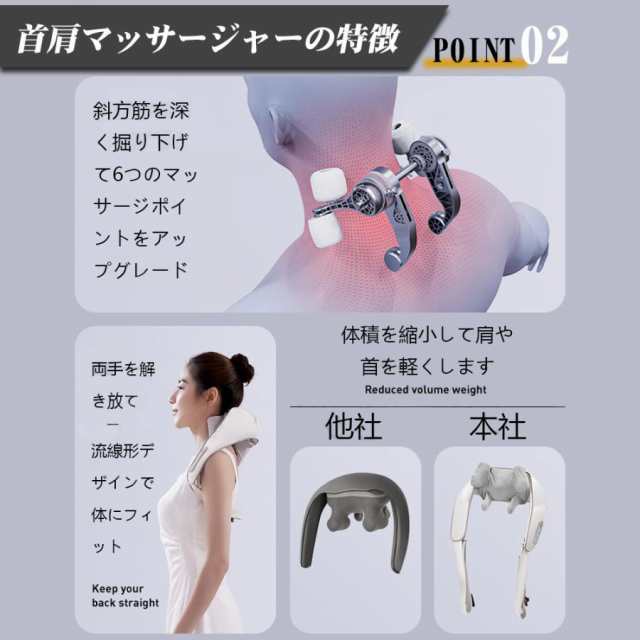 2024最新マッサージ器 コードレス USB充電式 肩こり 小型 全身 腰 足 首 マッサージ機 ネックマッサージャー 女性 軽量 温熱 自動タイマー 2段階調節 血行促進 筋肉痛 首こり マッサージ 2024最新マッサージ器 コードレス USB充電式 肩こり 小型 全身 腰 足 首 マッサージ機 ネックマッサージャー 女性 軽量 温熱 自動タイマー 2段階調節 血行促進 筋肉痛 首こり マッサージ