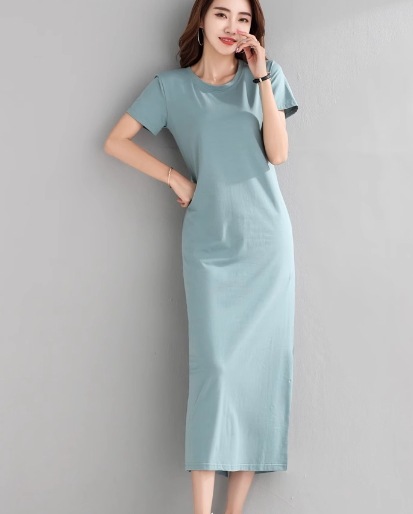 レディース ワンピース プルオーバー ロング マキシ 半袖 ラウンドネック ストレート Iライン スリット 綿 コットン 大人可愛い シンプル カジュアル 上品 おしゃれ かっこいい レトロ ラフ レディース ワンピース プルオーバー ロング マキシ 半袖 ラウンドネック ストレート Iライン スリット 綿 コットン 大人可愛い シンプル カジュアル 上品 おしゃれ かっこいい レトロ ラフ