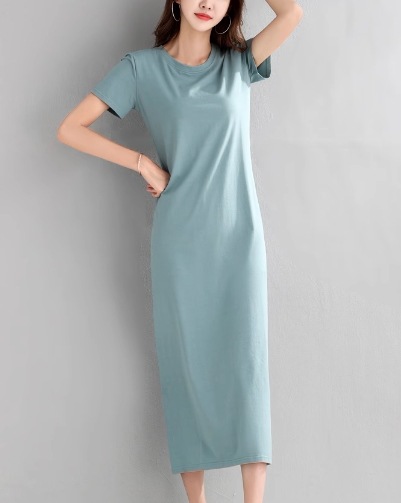 レディース ワンピース プルオーバー ロング マキシ 半袖 ラウンドネック ストレート Iライン スリット 綿 コットン 大人可愛い シンプル カジュアル 上品 おしゃれ かっこいい レトロ ラフ レディース ワンピース プルオーバー ロング マキシ 半袖 ラウンドネック ストレート Iライン スリット 綿 コットン 大人可愛い シンプル カジュアル 上品 おしゃれ かっこいい レトロ ラフ