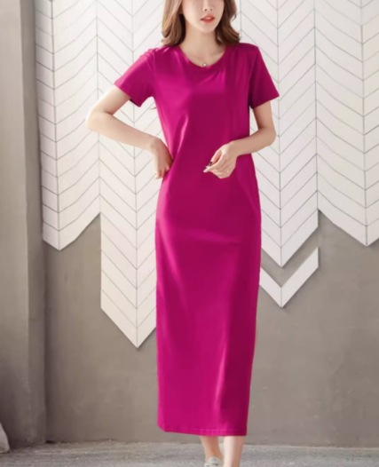 レディース ワンピース プルオーバー ロング マキシ 半袖 ラウンドネック ストレート Iライン スリット 綿 コットン 大人可愛い シンプル カジュアル 上品 おしゃれ かっこいい レトロ ラフ レディース ワンピース プルオーバー ロング マキシ 半袖 ラウンドネック ストレート Iライン スリット 綿 コットン 大人可愛い シンプル カジュアル 上品 おしゃれ かっこいい レトロ ラフ