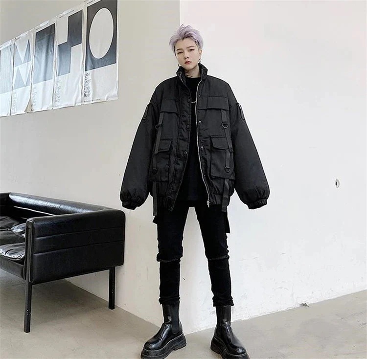 韓国ファッション 厚手 メンズ コットン コート ヒップホップ ゆったりする 韓国ファッション 厚手 メンズ コットン コート ヒップホップ ゆったりする