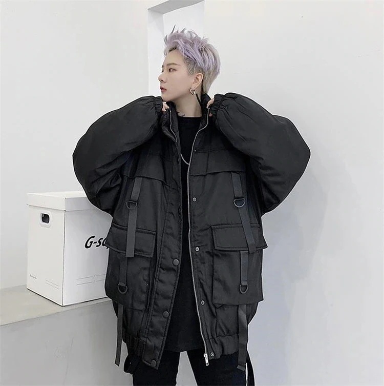 韓国ファッション 厚手 メンズ コットン コート ヒップホップ ゆったりする 韓国ファッション 厚手 メンズ コットン コート ヒップホップ ゆったりする