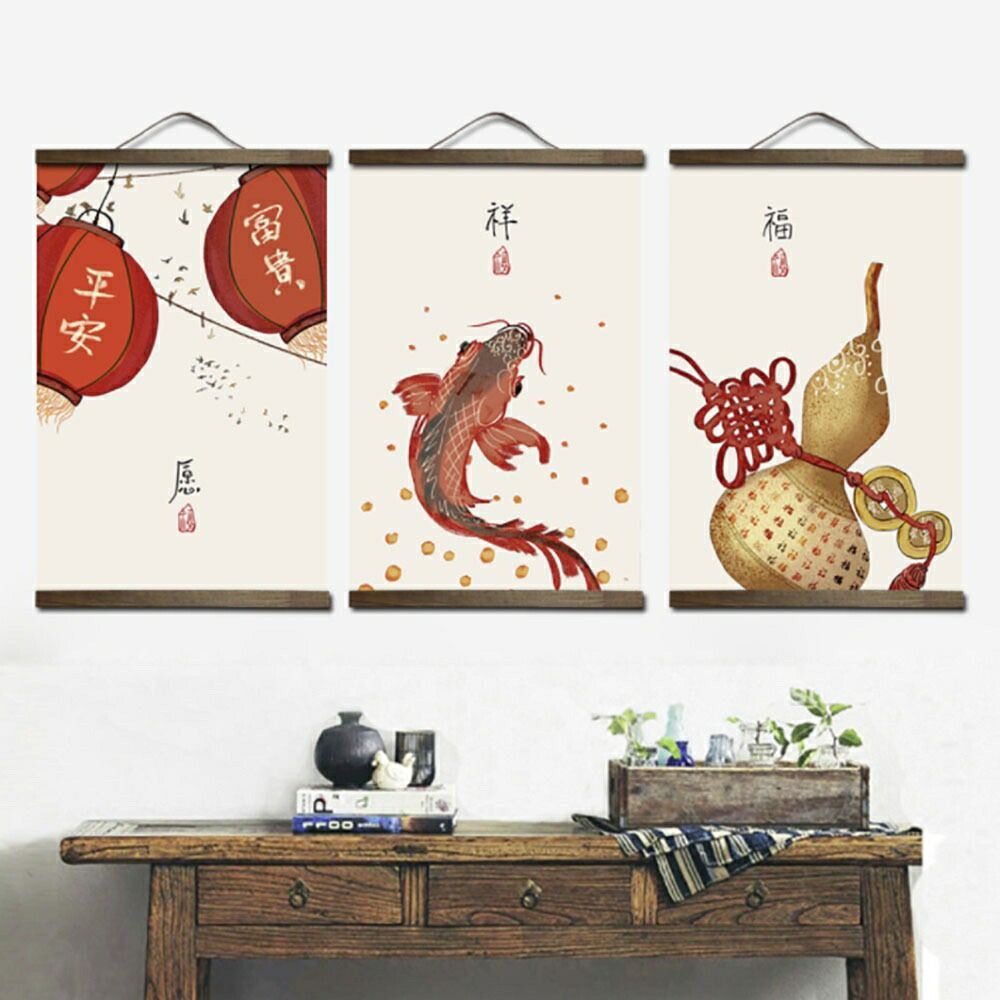 コストパフォーマンス掛け軸 ひょうたん 瓢箪 福 風水 タペストリー 掛軸 壁掛け 室内 インテリア おしゃれ ポスター 絵 玄関 部屋 和室 飾り 壁 風水グッズ 金運 壁掛け 開運祈願 金運