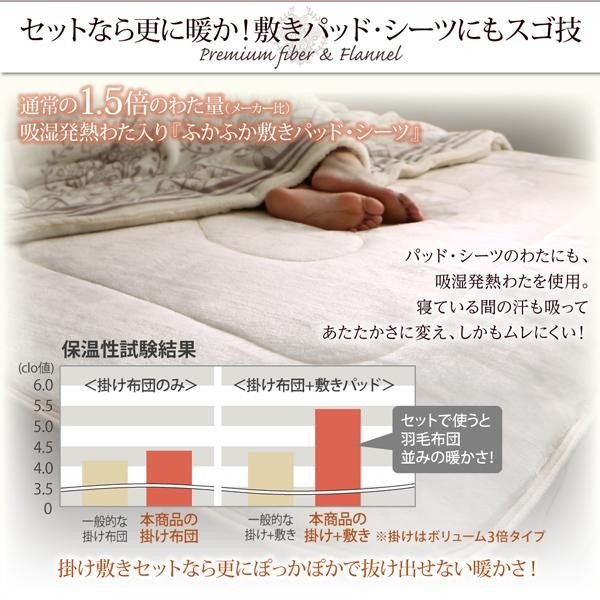 毛布掛け布団 ダブル 高吸湿発熱わた入り ボリューム3倍タイプ 冬用・暖かい おしゃれ 北欧モダンスタイル 掛布団