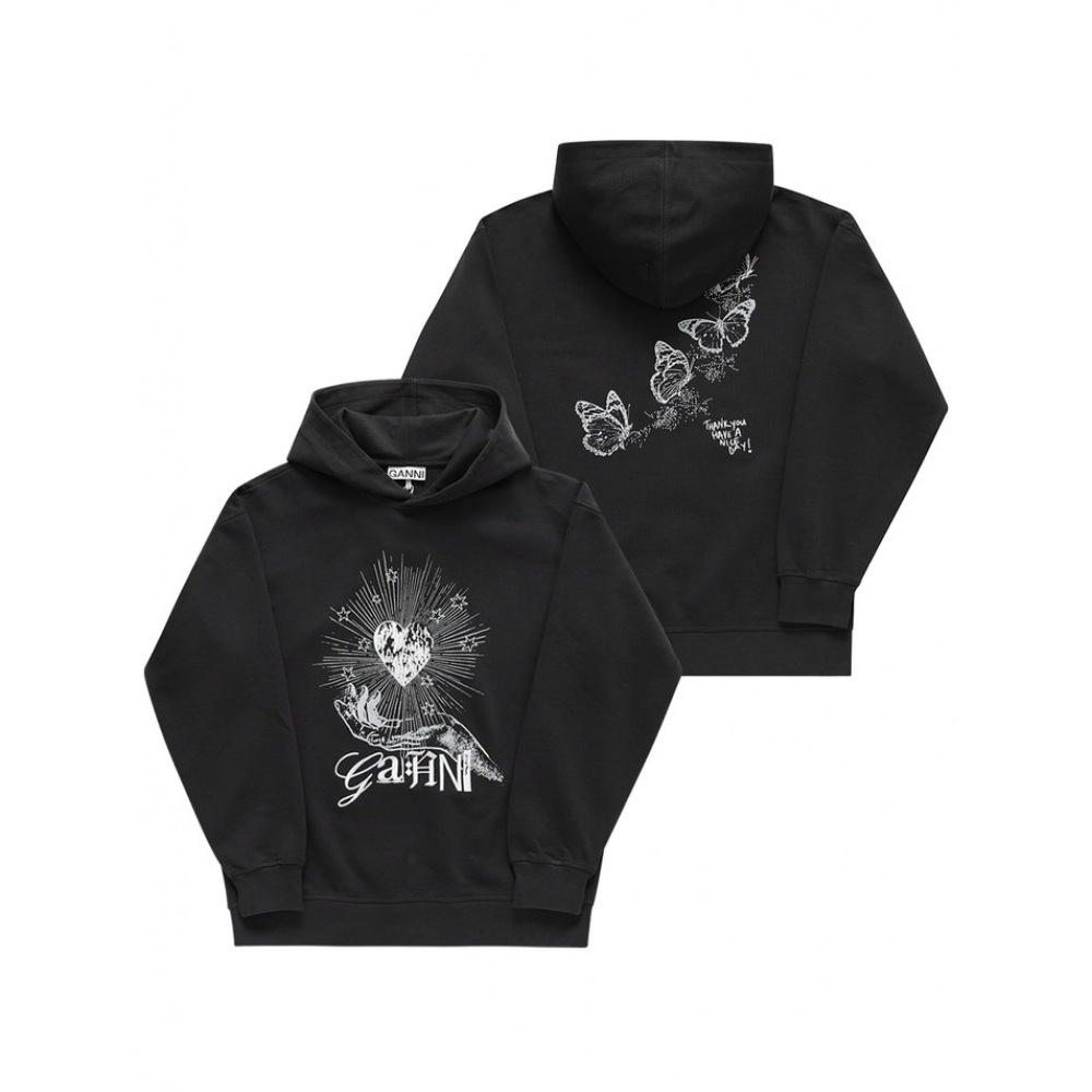 GANI 女性用イソリハートロゴプリントフード付き T シャツ (T4082 252) GANI 女性用イソリハートロゴプリントフード付き T シャツ (T4082 252)