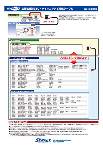 ストリート(STREET)Mr.PLUS三菱電機製ETC * パイオニアナビ接続ケーブル AH-13