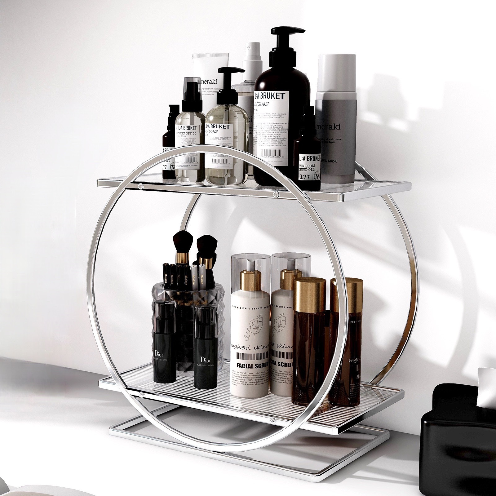 ラウンド フレーム 二段 収納 ラック 全2色 香水収納 洗面台 ディスプレイ おしゃれ スパイスラック 韓国インテリア 韓国雑貨 韓国っぽ インテリア雑貨 韓国 70PARK ラウンド フレーム 二段 収納 ラック 全2色 香水収納 洗面台 ディスプレイ おしゃれ スパイスラック 韓国インテリア 韓国雑貨 韓国っぽ インテリア雑貨 韓国 70PARK