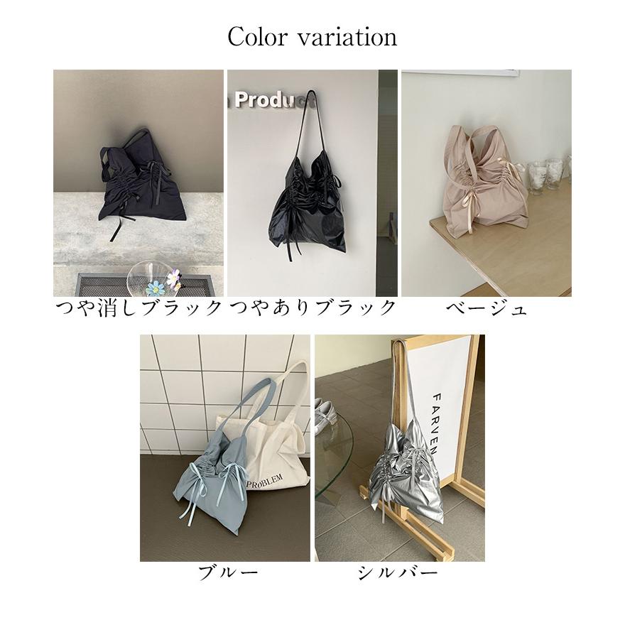【韓国ins大人気】リボン付き ショルダーバッグ トートバッグ ドロスト 無地 2タイプ 大容量 韓国ファッション【akb406-592】【予約販売：15-20日】宅込