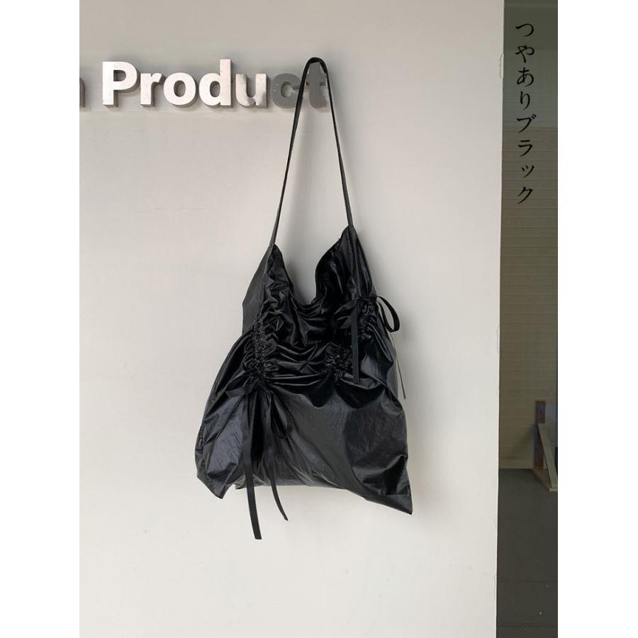 【韓国ins大人気】リボン付き ショルダーバッグ トートバッグ ドロスト 無地 2タイプ 大容量 韓国ファッション【akb406-592】【予約販売：15-20日】宅込