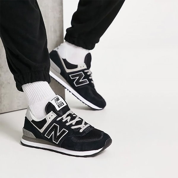 Qoo10] new balance スニーカー 黒 メンズ 574 靴 人気