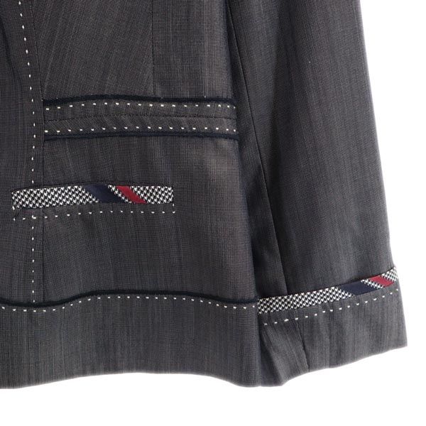 ポールカ シルク ウール スカートスーツ 上下 セットアップ 42 グレー系 PAULE KA テーラードジャケット レディース ポールカ シルク ウール スカートスーツ 上下セットアップ 42 グレー系