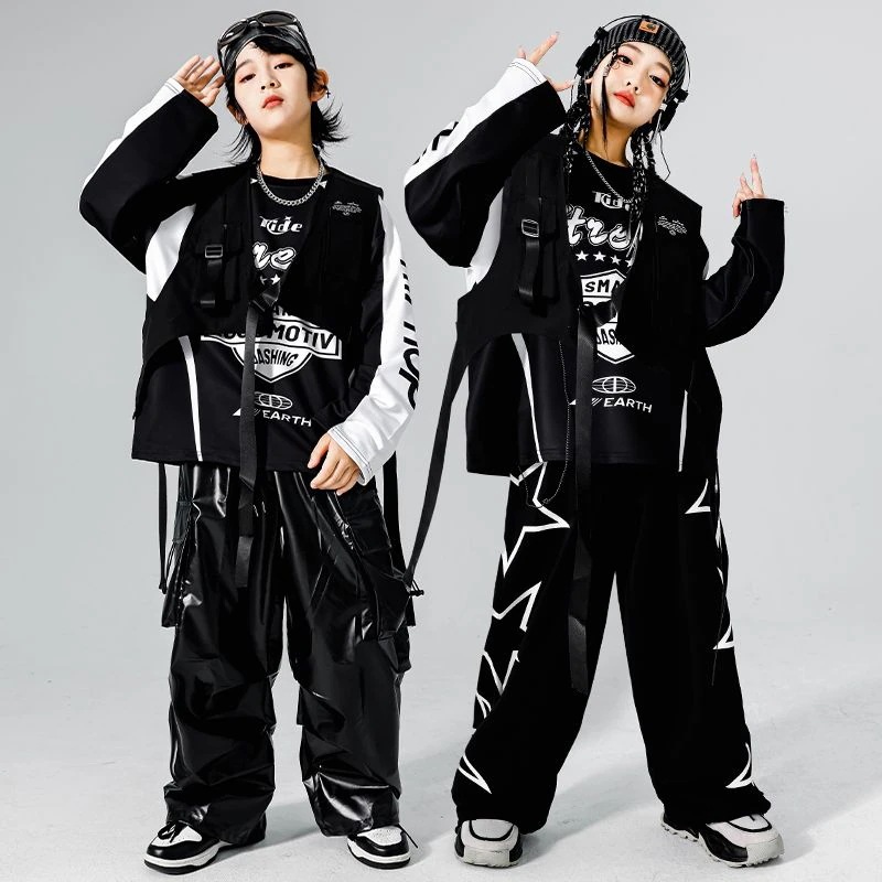 子供のヒップホップの街のダンスの公演服の男の子のhiphopのドラムの潮の服のベストのスーツの女の子は街の車の服を揚げます