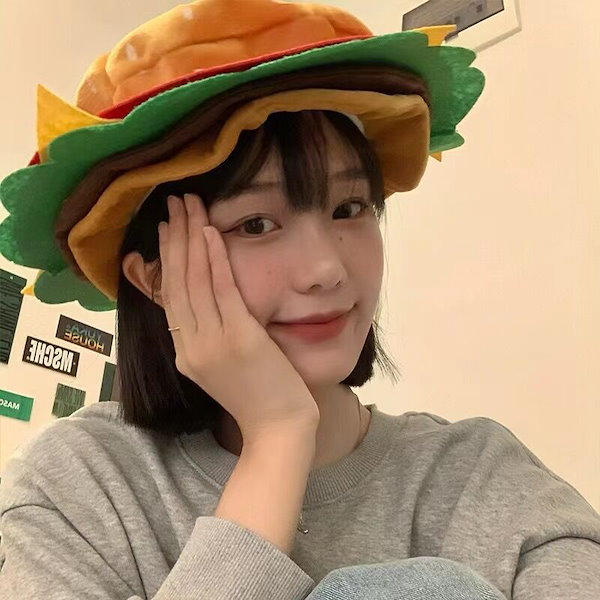 Qoo10] 面白い面白いハンバーガー帽子万能かわいい