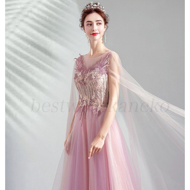 人気 2020新品 カラードレス 花嫁 パーティードレス 演奏会2次会成人式謝恩会フォーマル ロング丈 大きいサイズ チュール イベント用 服装 40代 女性