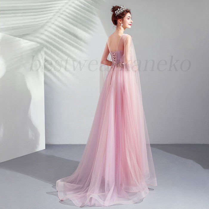 人気 2020新品 カラードレス 花嫁 パーティードレス 演奏会2次会成人式謝恩会フォーマル ロング丈 大きいサイズ チュール イベント用 服装 40代 女性