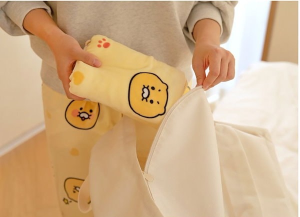 Qoo10] カカオフレンズ チュンシクひざ掛け極細糸ブランケット