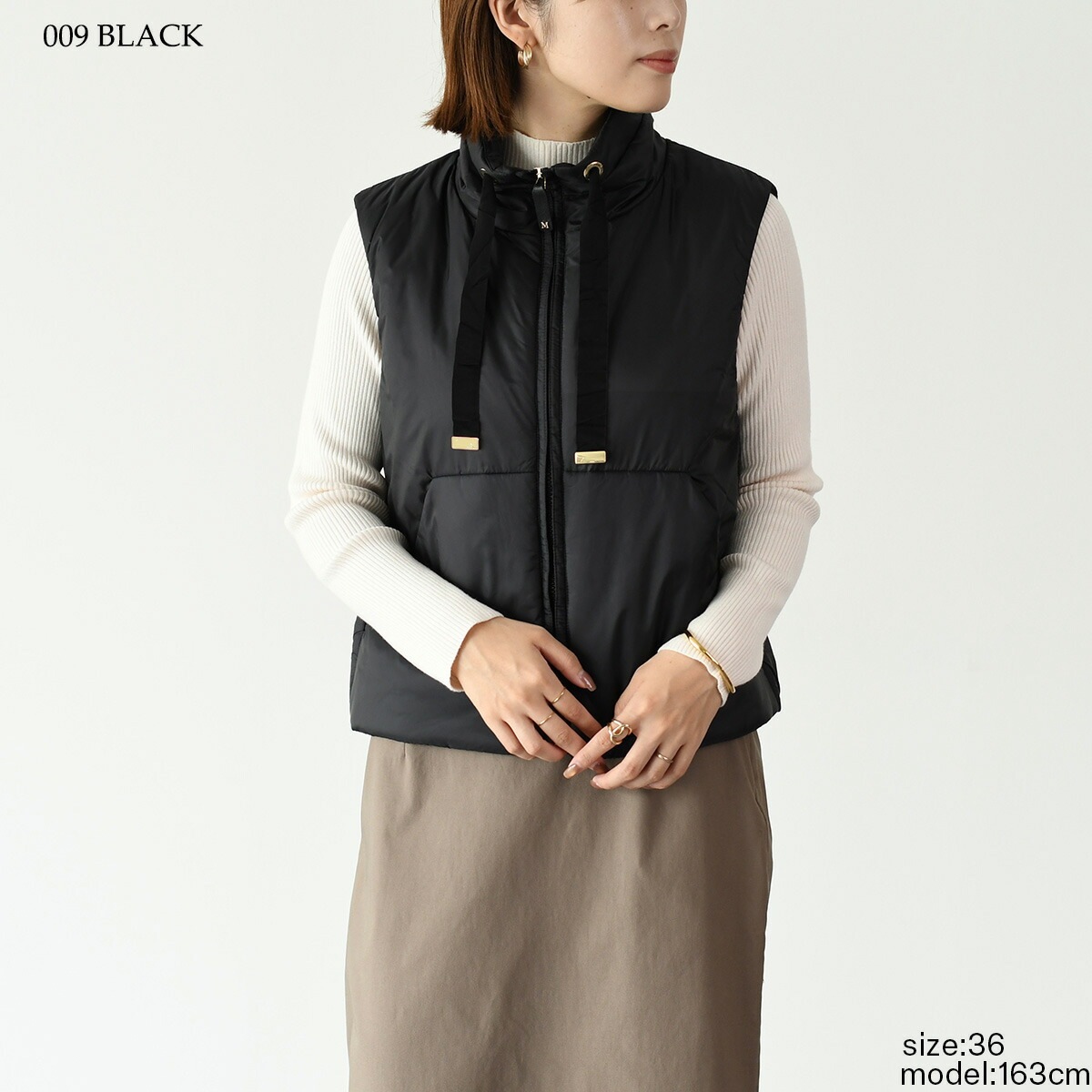 MaxMara the cube ショートジレ ブラック Max Mara The Cube マックスマーラ ザ キューブ ジレ ダウン GREENVEST