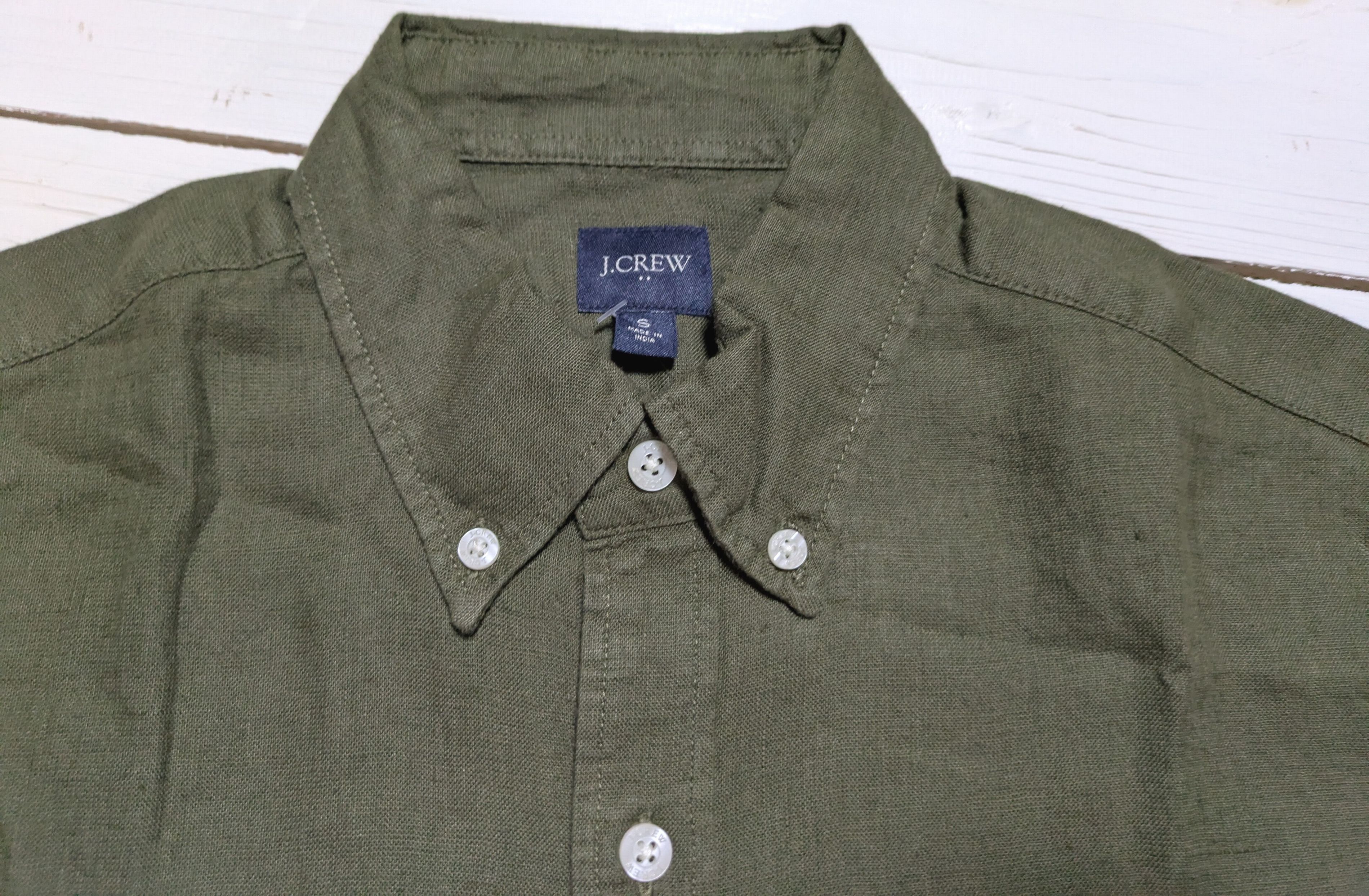 長袖 ボタンダウン シャツ オリーブ リネン コットン メンズ J.CREW 057 長袖 ボタンダウン シャツ オリーブ リネン コットン メンズ J.CREW 057