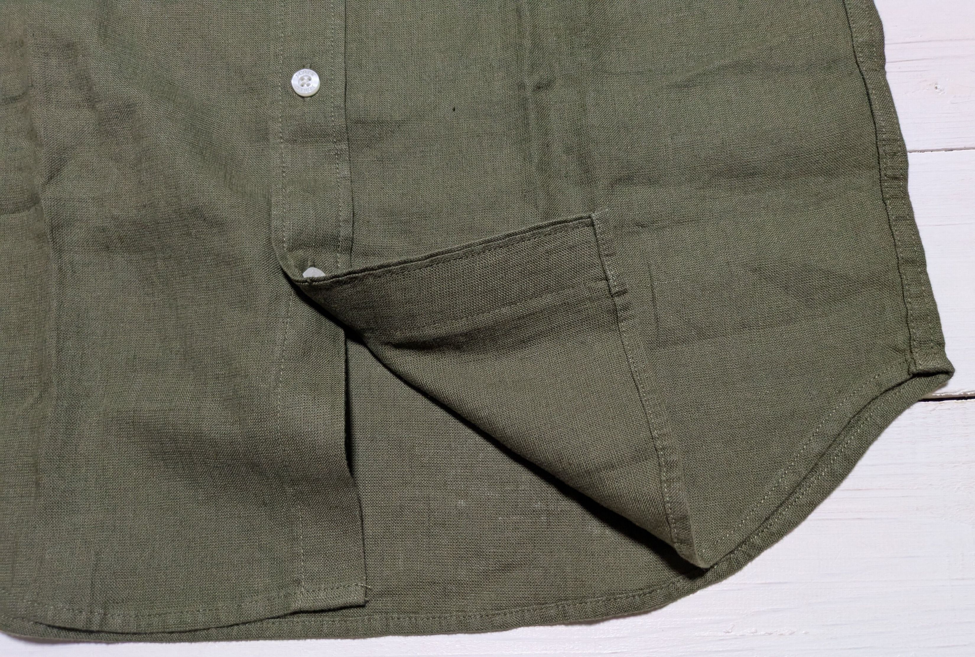 長袖 ボタンダウン シャツ オリーブ リネン コットン メンズ J.CREW 057 長袖 ボタンダウン シャツ オリーブ リネン コットン メンズ J.CREW 057