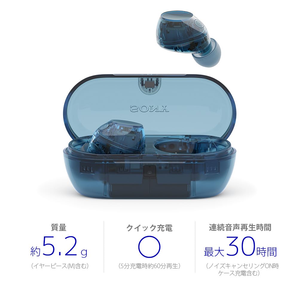 【新品】SONY WF-C710N【グラスブルー充電ケース】 0807 充電ケース SONY WF-C710N YY2986 グラスブルー