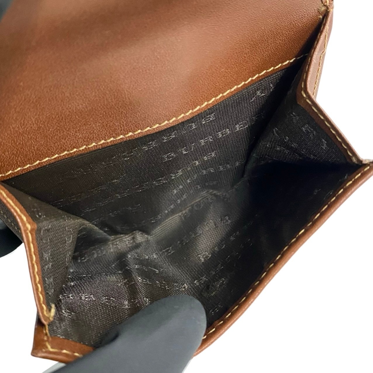 ノバチェック二つ折り財布 レザー PVC ベージュ 29571