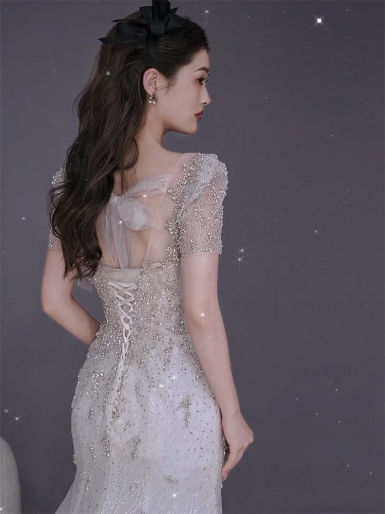 【3日で出荷】気質 パーティードレス大人気 新作 高級感 気質 ワンピース 花嫁ロングドレス 結婚式ワンピース 結婚式 ドレス ウェディングドレス 白 ロングドレス 韓国ファッション217576