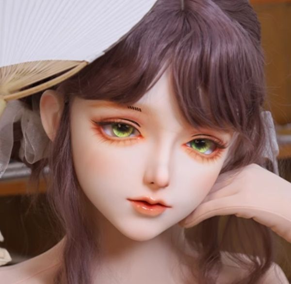 ハーフマスク カツラなし 夜明 小さめ 頭囲55cm以下 ヘッドロリータ人形 コスプレ マスク 変身 仮装 着ぐるみ 二次元美少女