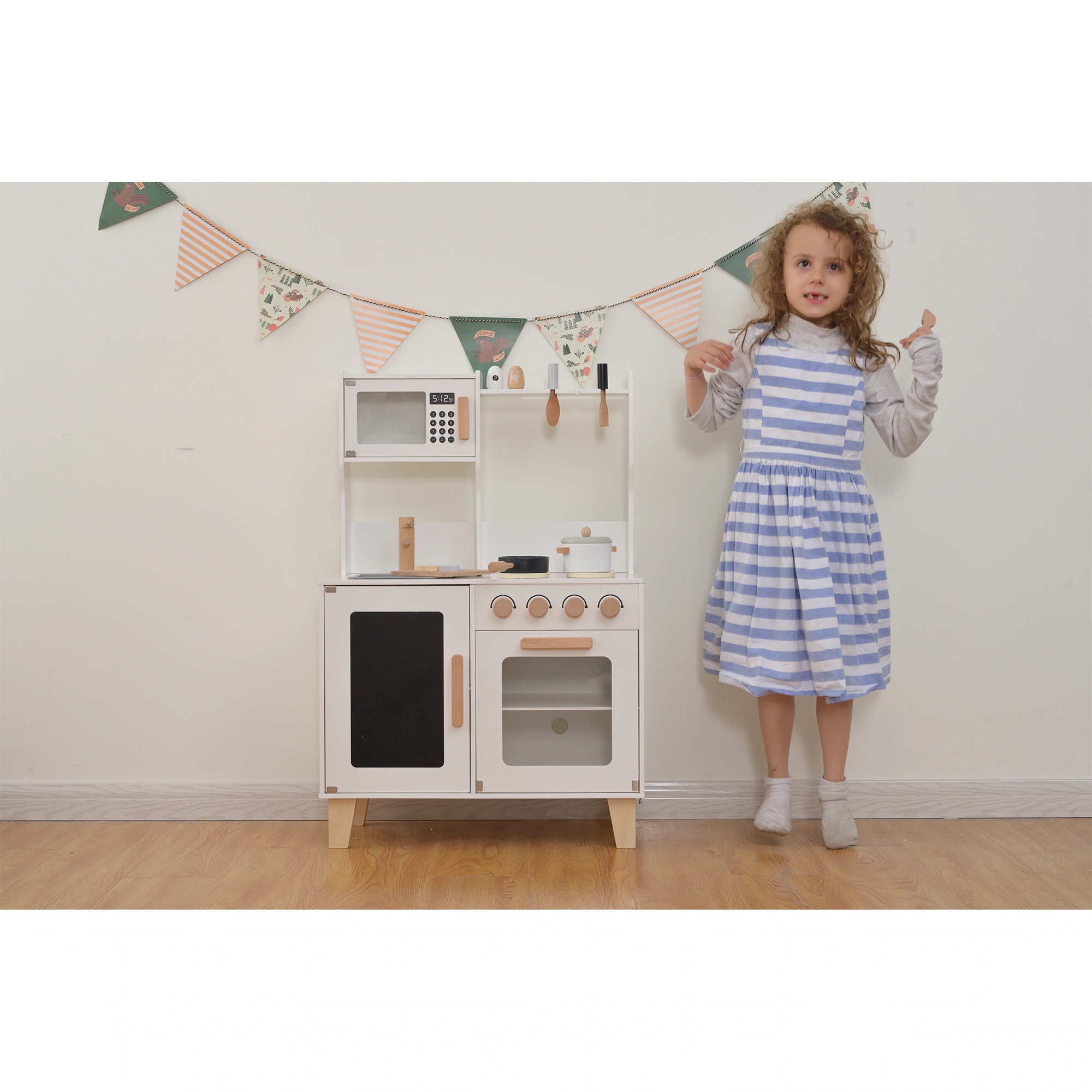 【安心保証】おままごと キッチン 木製 付属品付き ままごとセット 誕生日 台所 知育玩具 子供用 子供 収納 まねっこ コンロミニキッチン おもちゃ　キッチン キッズ ベビー プレゼント【ホワイト】