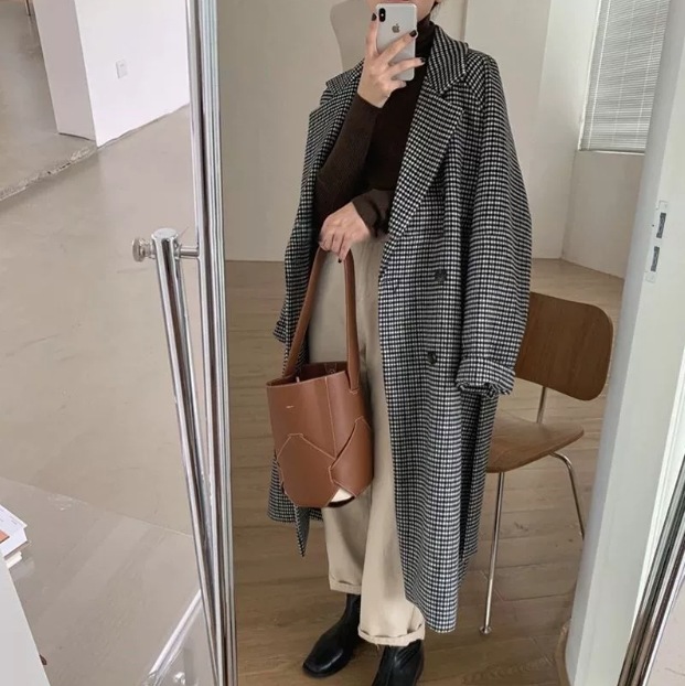 アウター レディース コート ロングコート トレンチコート ロング丈 細見え 膝下 長袖 襟付き ゆったり チェック 色っぽい セクシー エレガント きれいめ かわいい 大人女子 大人可愛い