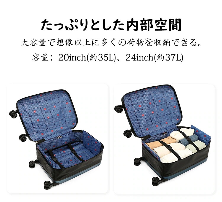 スーツケース 折りたたみスーツケース 折り畳みキャリーケース S/Mサイズ 35L/37L 機内持ち込み 大型 キャリーバッグ 超軽量 ダイヤル式ロック 1-10日用 泊まる 360度回転 静音 ダブ