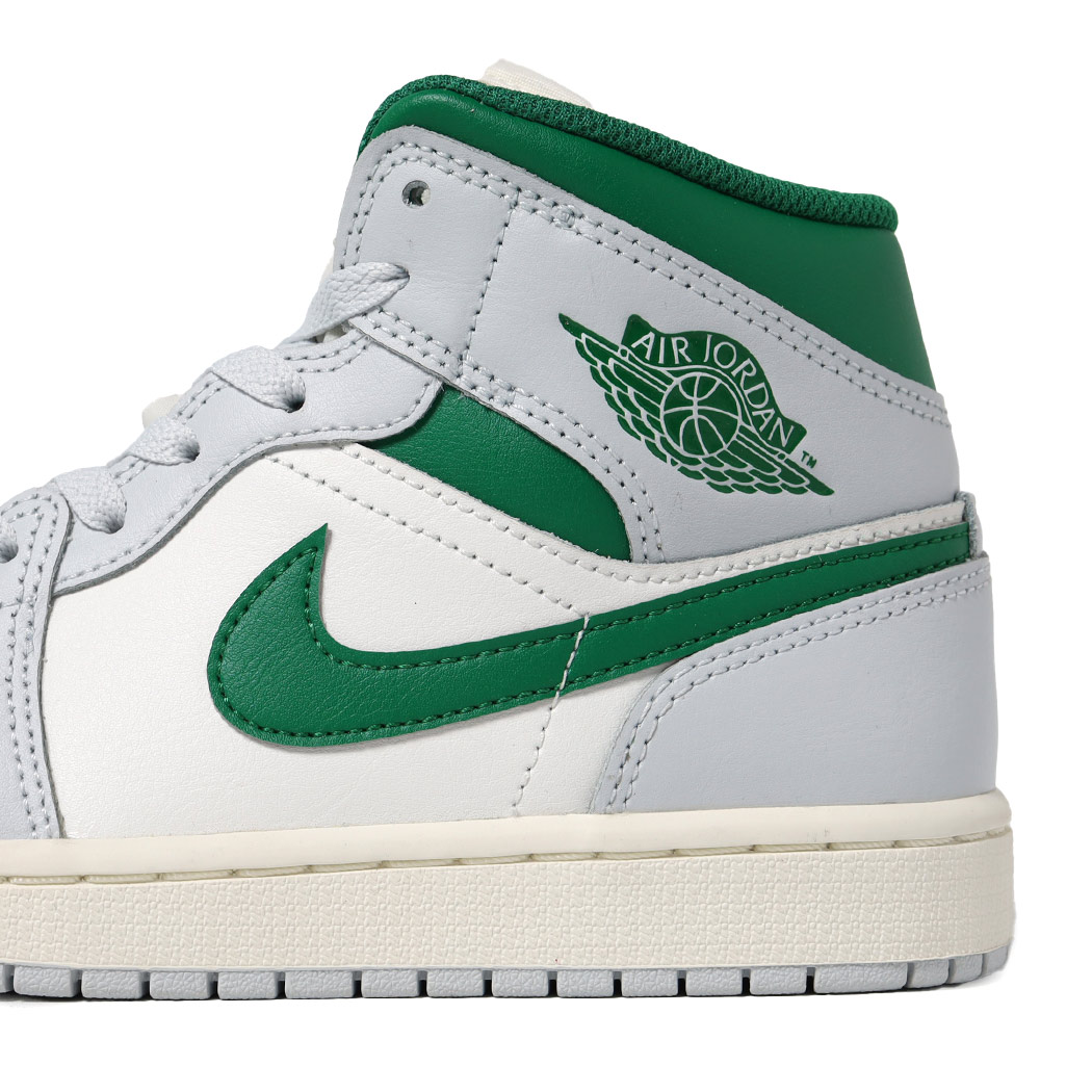 NIKE ナイキ エア ジョーダン ミッド スニーカー AIR JORDAN 1 MID Pure Platinum/Pine Green ( グレー 緑 グリーン メンズ DQ8426-142 )