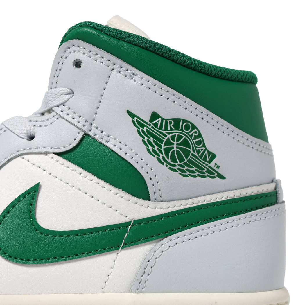 NIKE ナイキ エア ジョーダン ミッド スニーカー AIR JORDAN 1 MID Pure Platinum/Pine Green ( グレー 緑 グリーン メンズ DQ8426-142 )