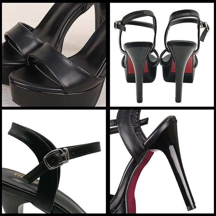 サンダル レディース ピンヒール 厚底サンダル 黒 12cm ハイヒール ネックベルト(ブラック, 22.5 cm) サンダル レディース ピンヒール 厚底サンダル 黒 12cm ハイヒール ネックベルト(ブラック, 22.5 cm)