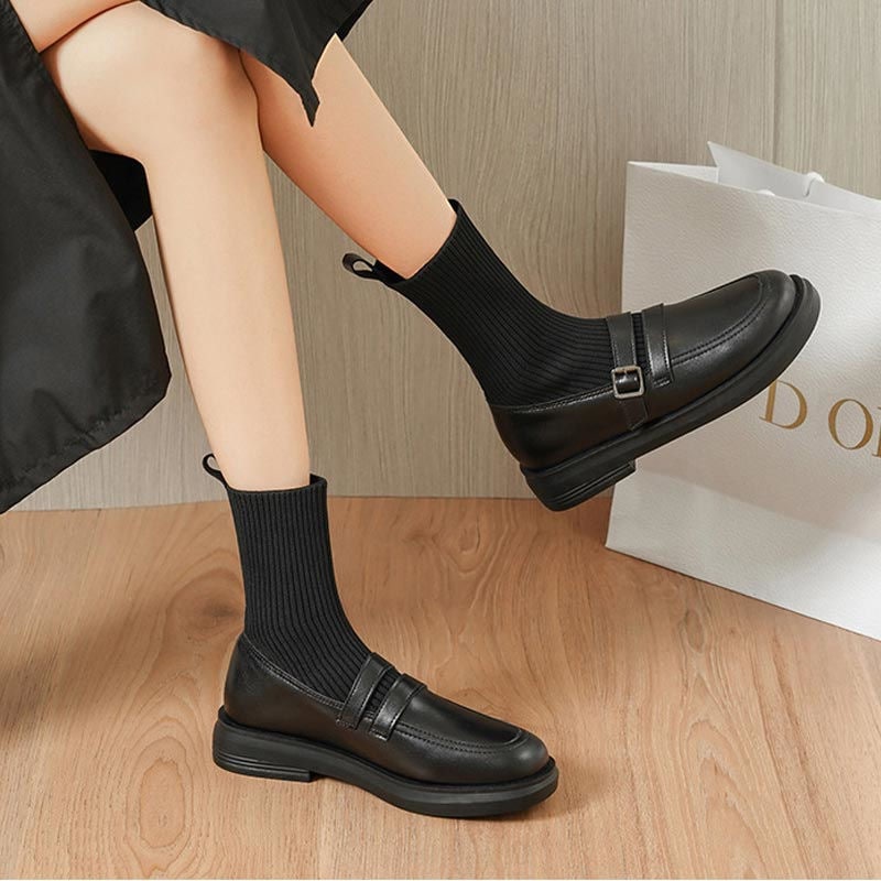痛くない 靴 ストレッチ 骨格ストレート 冬 お洒落 お洒落 ローヒール ブーツ ショート シューズ 歩きやすい ショートブーツ 履きやすい ブーツ レディース ソックスブーツ アンクルブーツ ブーツ