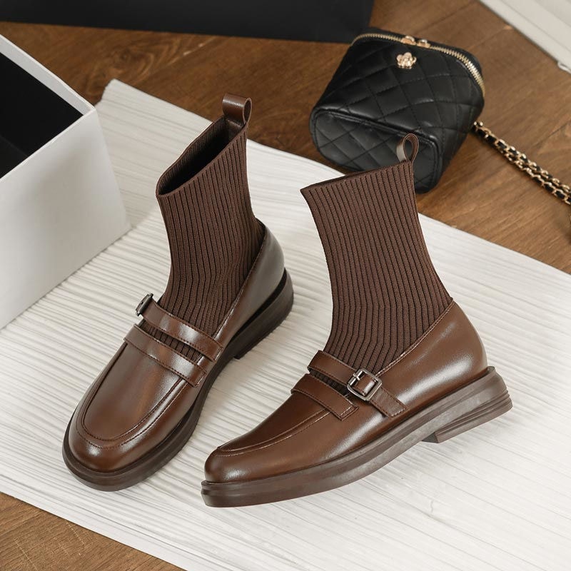 痛くない 靴 ストレッチ 骨格ストレート 冬 お洒落 お洒落 ローヒール ブーツ ショート シューズ 歩きやすい ショートブーツ 履きやすい ブーツ レディース ソックスブーツ アンクルブーツ ブーツ
