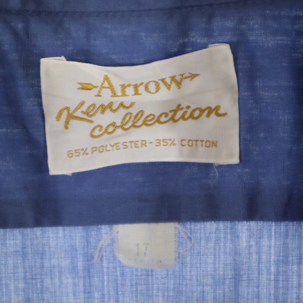 アロー 70s ヴィンテージ 半袖 シャツ 17 ブルー系 ARROW メンズ