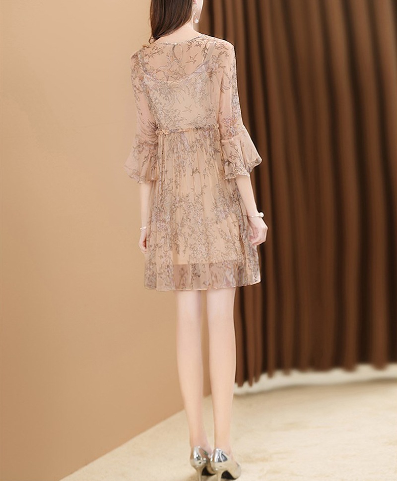 レディース ワンピース ミニ ミニ丈 膝上 7分袖 七分袖 Vネック Aライン フリル ハイウエスト レディース ワンピース ミニ ミニ丈 膝上 7分袖 七分袖 Vネック Aライン フリル ハイウエスト