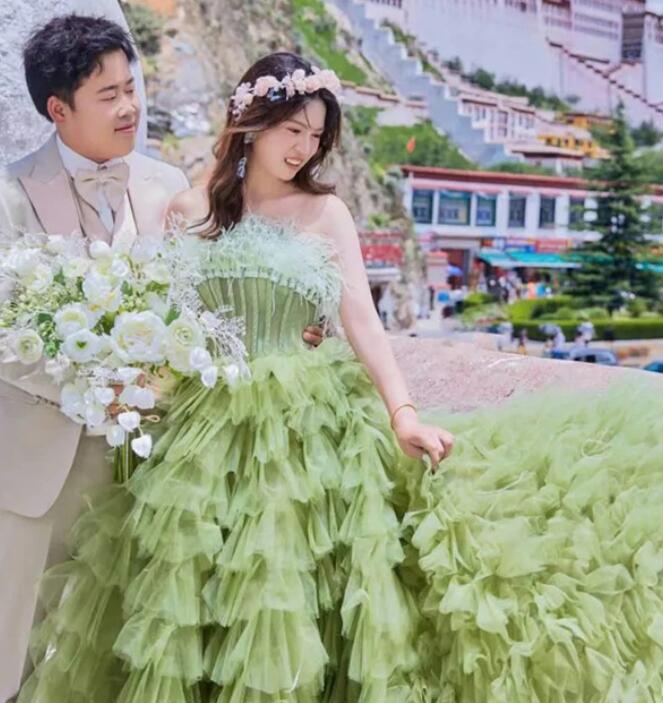 ウェディングドレス 高級感 ロング ワンピース 結婚式ドレス