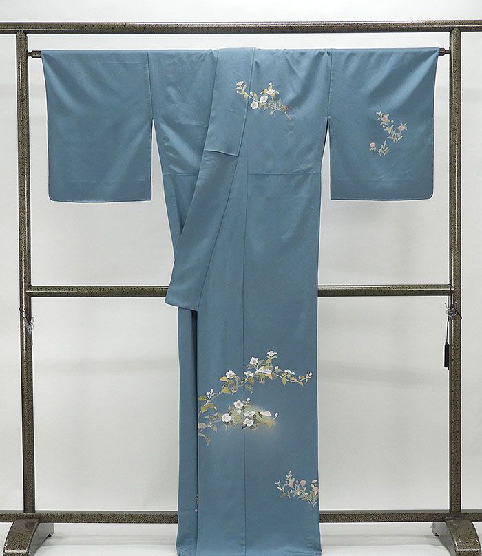 単衣 訪問着 新品仕立済 正絹 単衣 美山 桜模様 身丈164.5cm 裄丈68cm 訪問着 新品 仕立て上がり 着物 wb1065