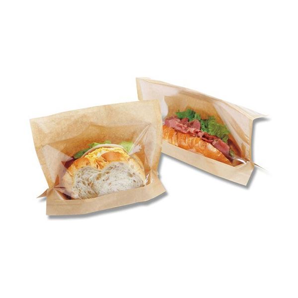 （まとめ）HEIKO 食品袋 窓付 ディッシュバッグ 無地 L 1パック（100枚）[x5]