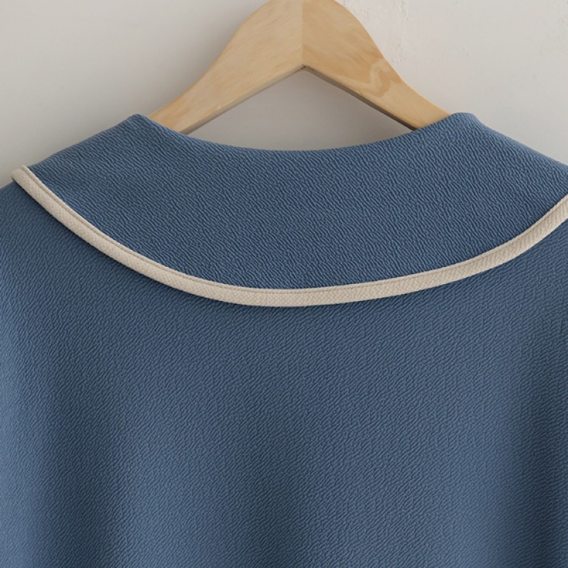 [Elysia] マディハーフジップアップカラーカラーワンピース