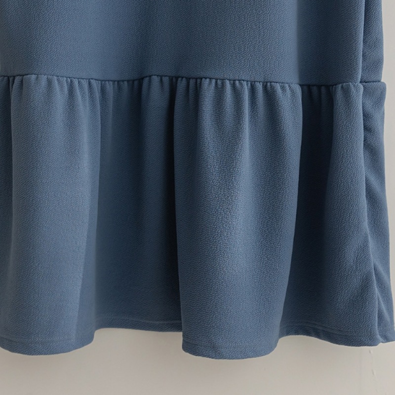 [Elysia] マディハーフジップアップカラーカラーワンピース