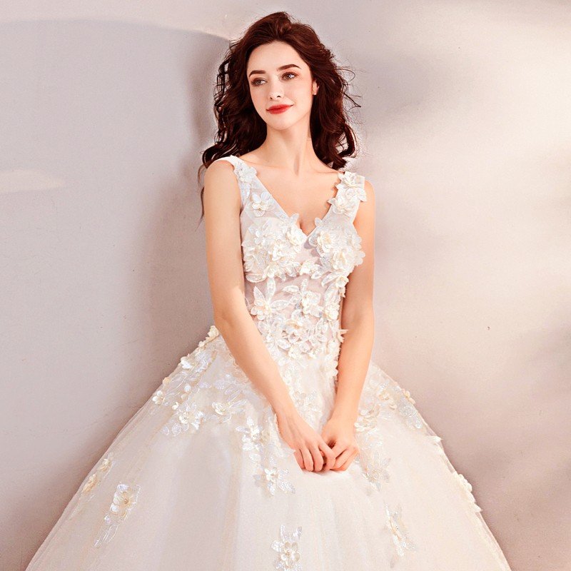 ウェディングドレス ウエディ... : レディース服 結婚式 花 高評価新品