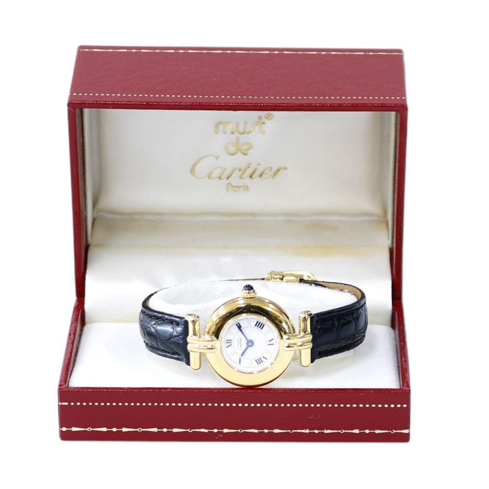 カルティエ マストコリゼ 腕時計 シルバー925 1902 クオーツ 1年保証 CARTIER 中古