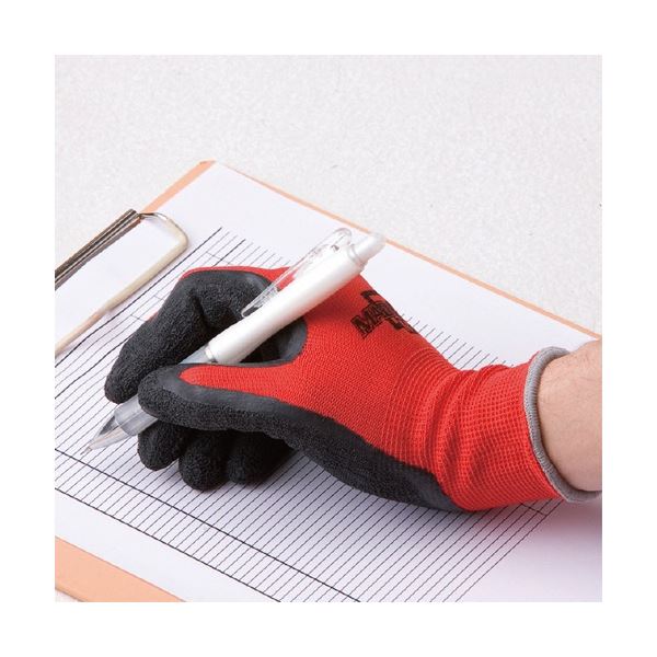 （まとめ）川西工業 マッドグリップ LL レッド #2638R-LL 1パック（10双）[x3]