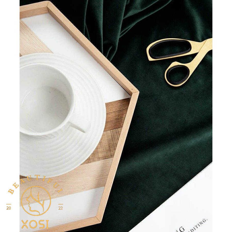 トレー 六角形 ウッド調 お盆 カフェ風 キッチン小物 キッチン用品 テーブルコーディネート ギフト ブラウン ホワイト スタイリッシュ/[amk38]