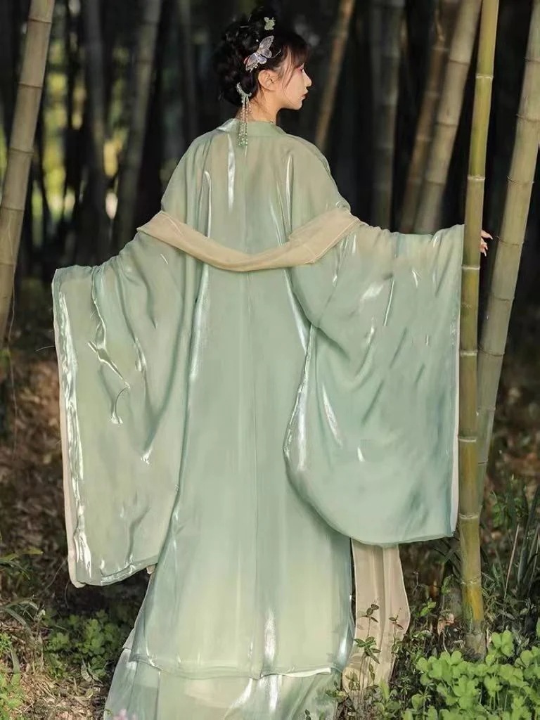 唐製漢服の女性用ミロバランスカート古代緑のワイドスリーブ妖精スカート超妖精のエレガントで改良されたドレス 唐製漢服の女性用ミロバランスカート古代緑のワイドスリーブ妖精スカート超妖精のエレガントで改良されたドレス