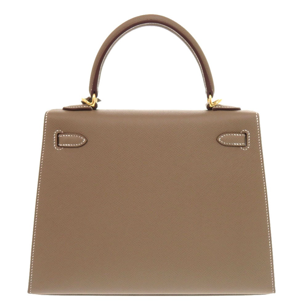 未使用品 ケリー25 外縫い ハンドバッグ ヴォーエプソン/エプソン エトゥープ K刻印 1516【中古】 レディース 未使用品 ケリー25 外縫い ハンドバッグ ヴォーエプソン/エプソン エトゥープ K刻印 1516【中古】 レディース