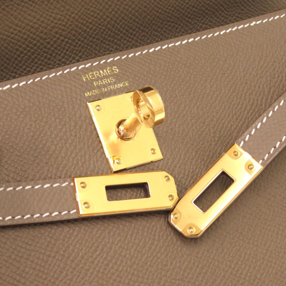 未使用品 ケリー25 外縫い ハンドバッグ ヴォーエプソン/エプソン エトゥープ K刻印 1516【中古】 レディース 未使用品 ケリー25 外縫い ハンドバッグ ヴォーエプソン/エプソン エトゥープ K刻印 1516【中古】 レディース